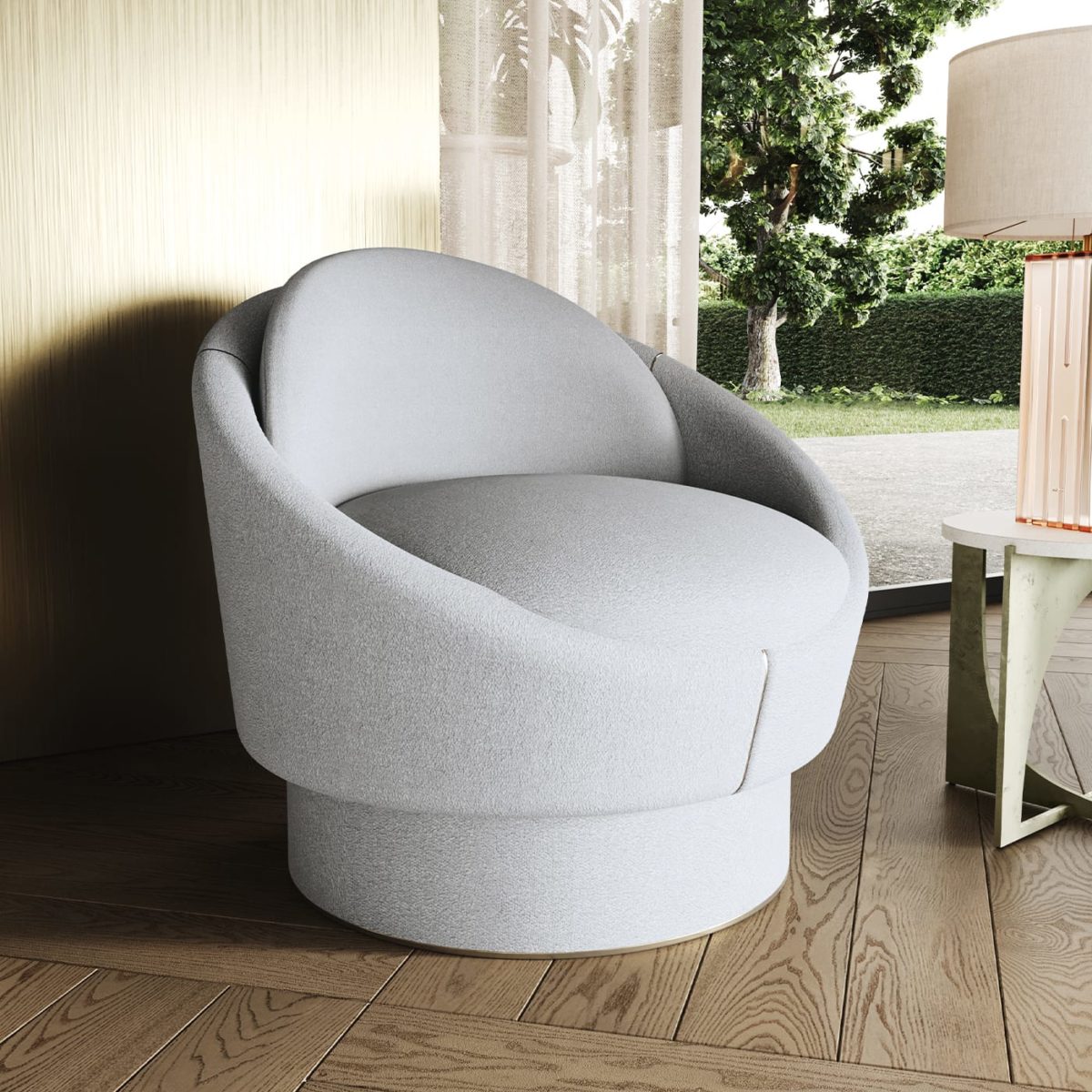 Luna White Armchair by Paolo Castelli