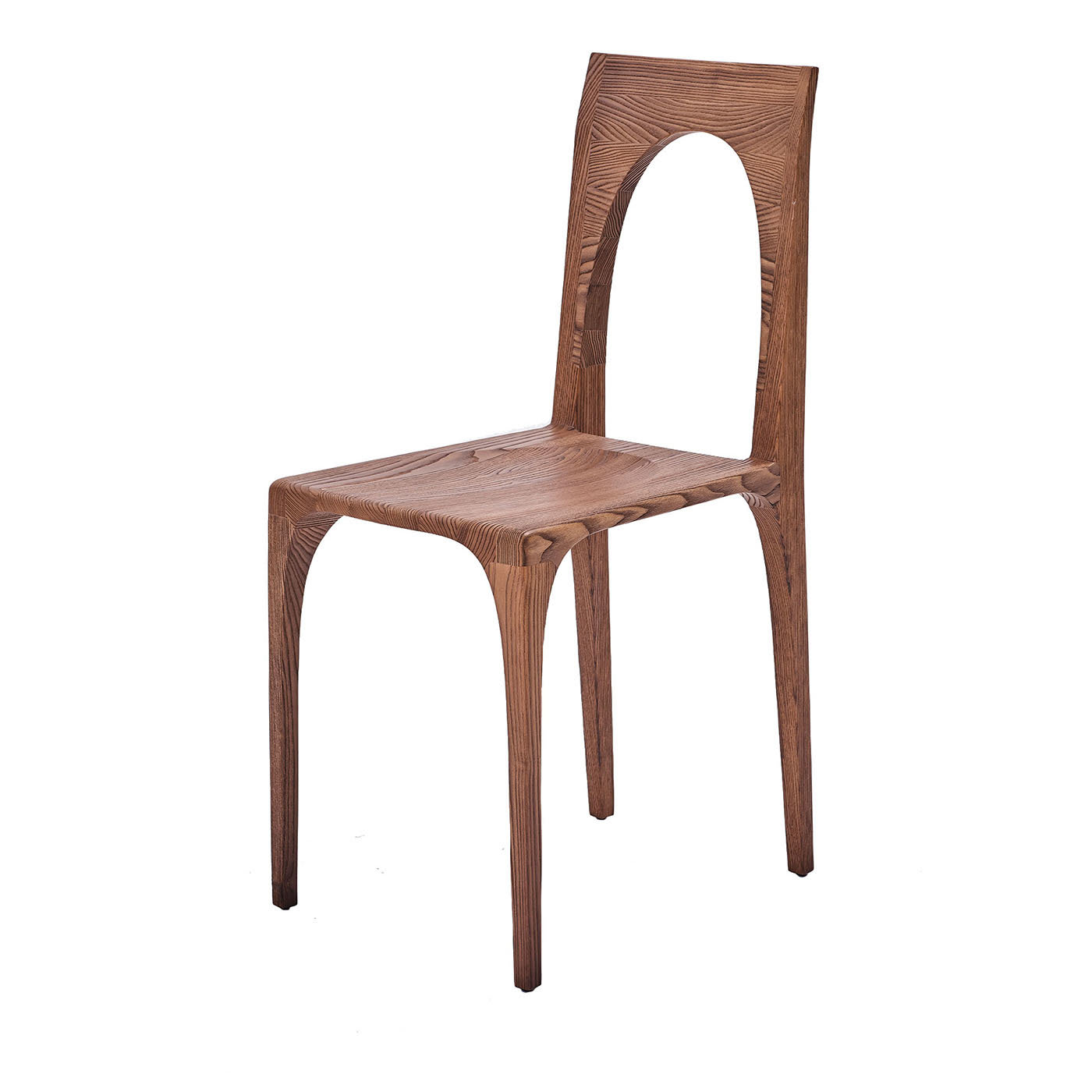 Gio Set of 2 Walnut Stained Chairs by Paolo Castelli