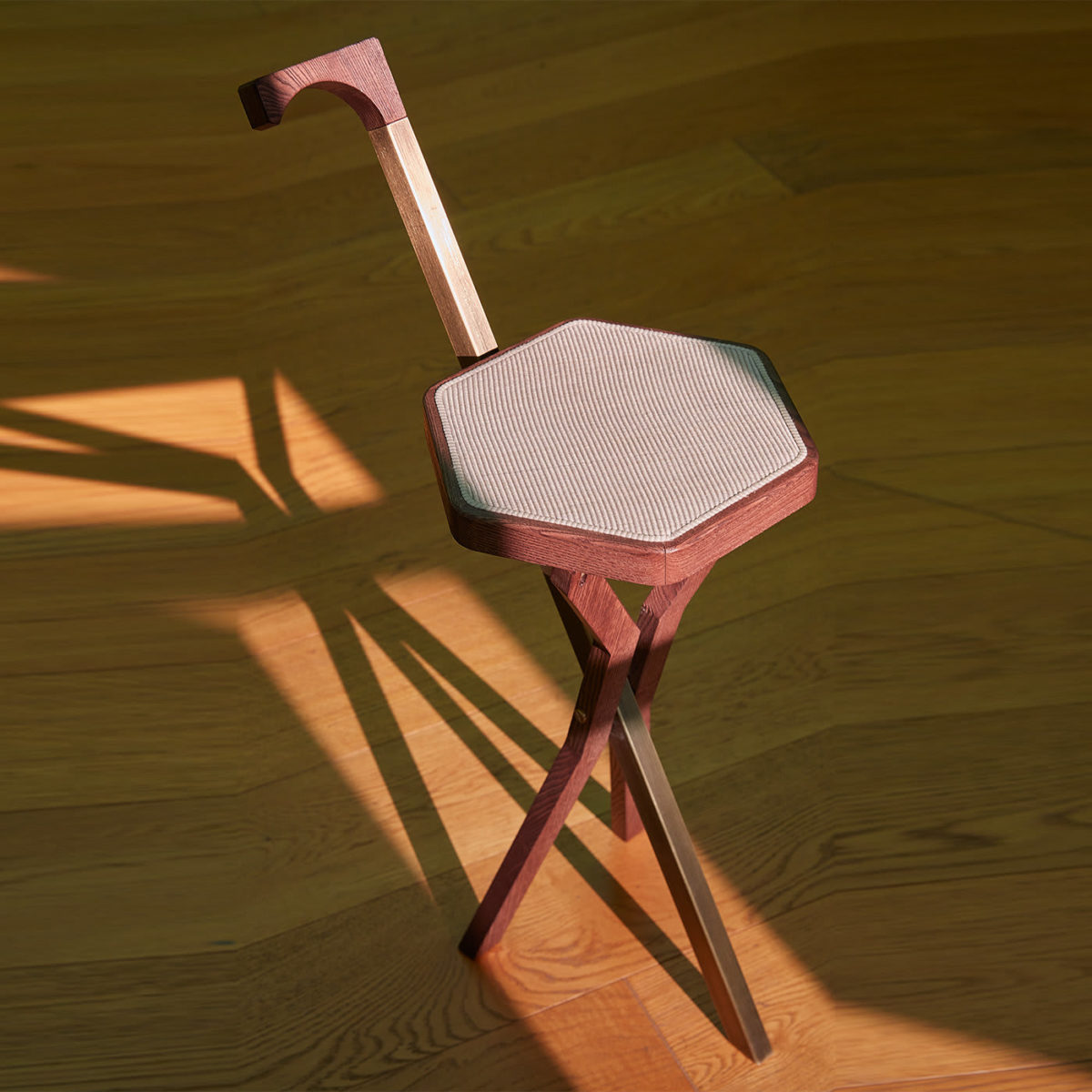 Morandi Strapuntino Tripod Folding Stool by Paolo Castelli