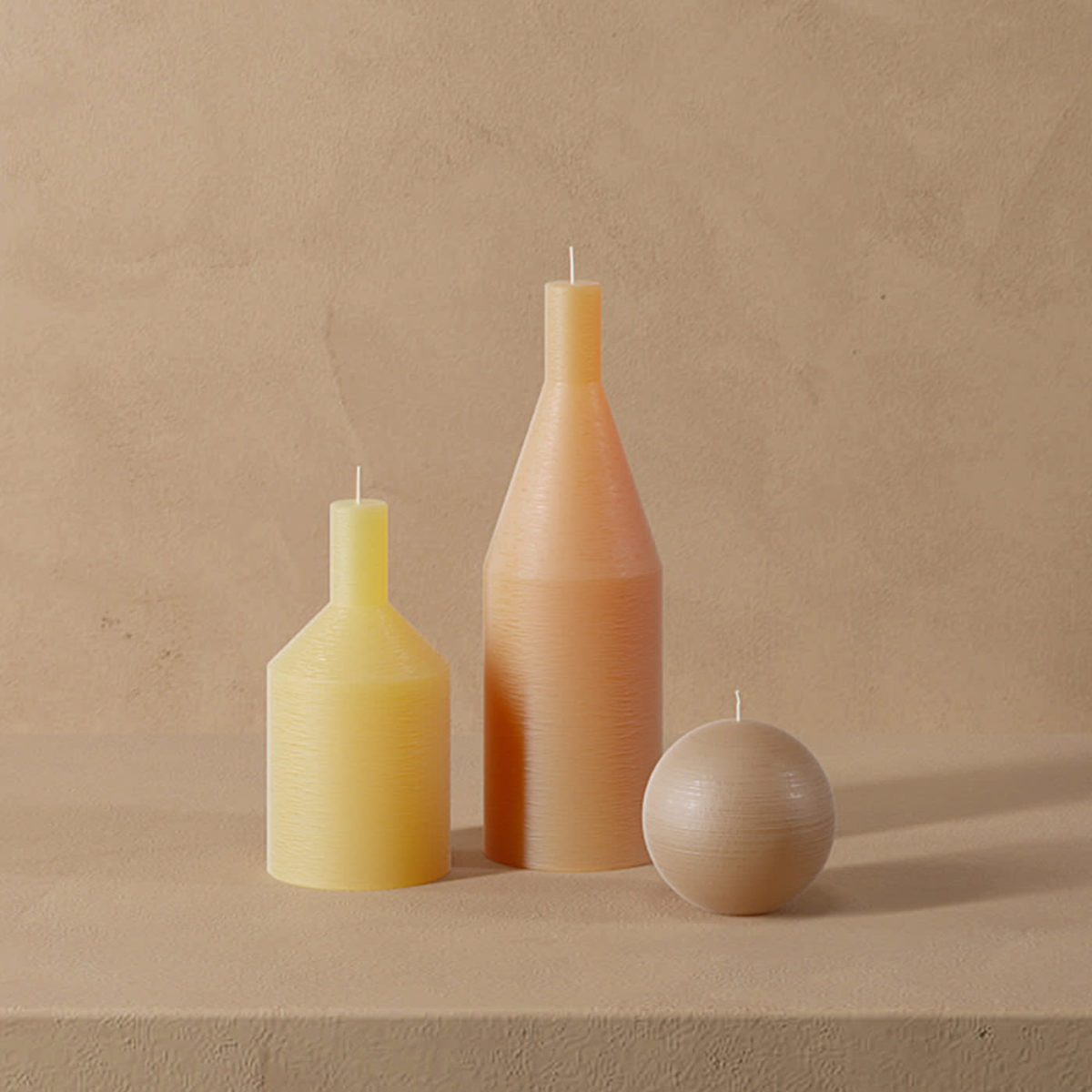 Candele dAutore Set of 3 Morandi Candles by Paolo Castelli