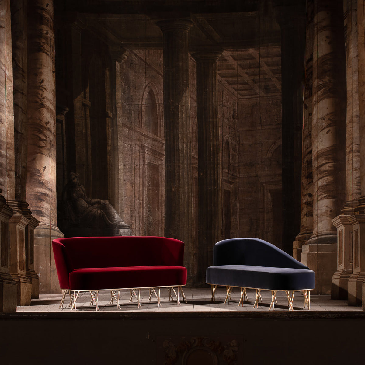 Orus Red Sofa by Paolo Castelli