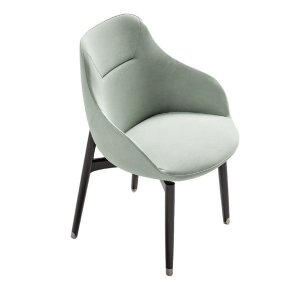 Light Green Velvet Fabric Chair by CPRN Homood