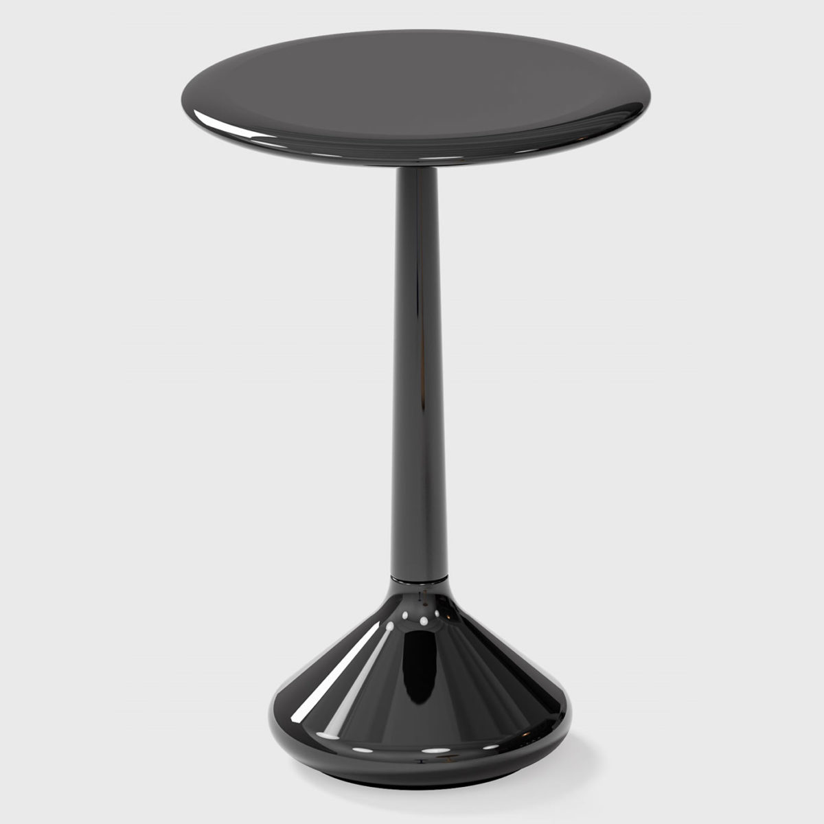 Glossy Laquered Black Side Table by CPRN Homood