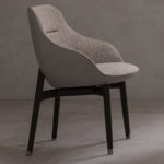 Brown Leather and Fabric Chair by CPRN Homood