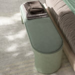 Light Green Leather and Fabric Bench by CPRN Homood