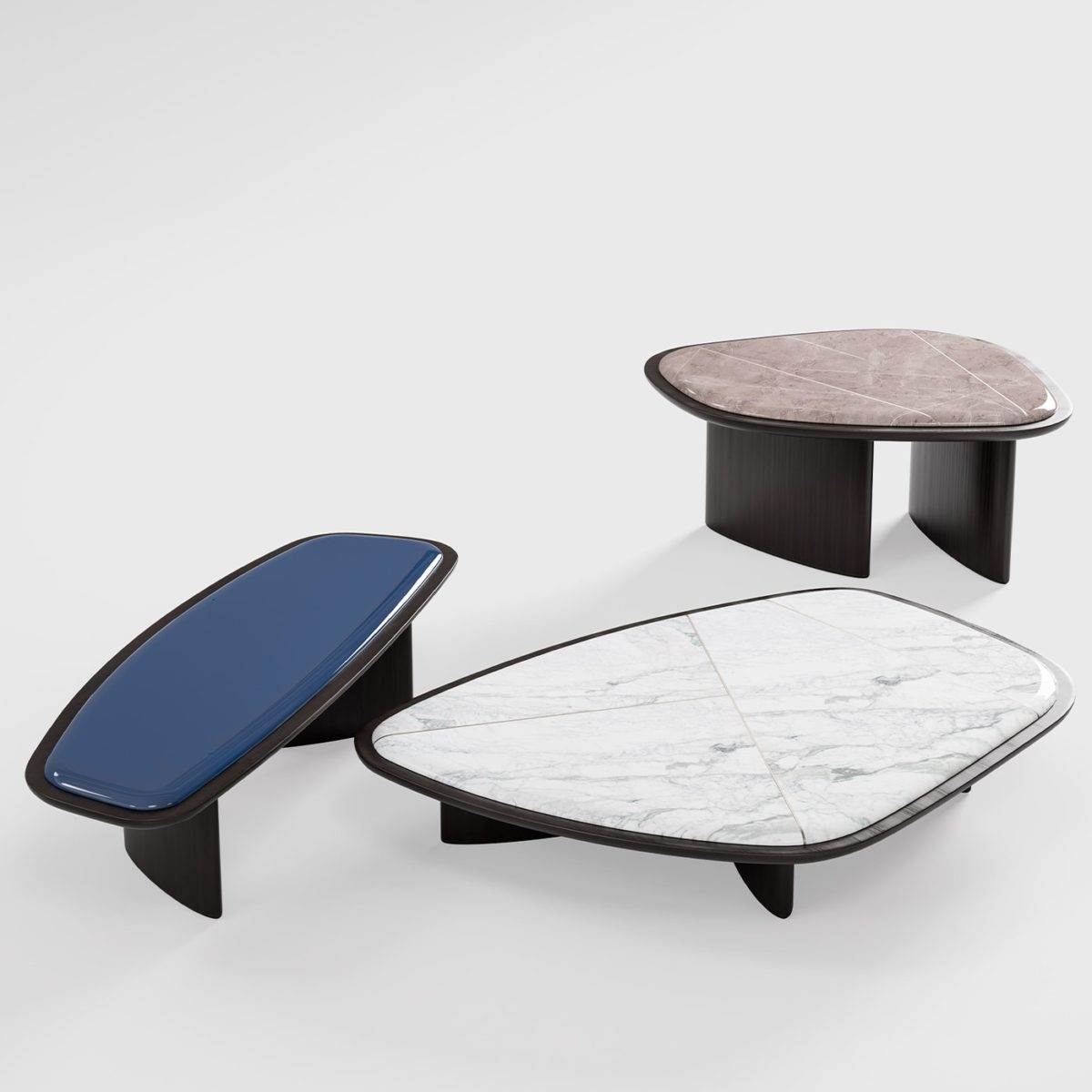 Glossy Lacquered Blue Coffee Table by CPRN Homood