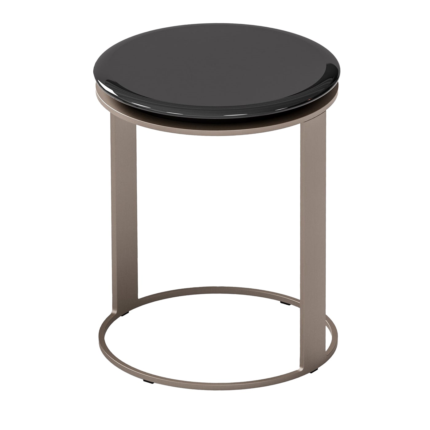 Glossy Lacquered Black Side Table by CPRN Homood