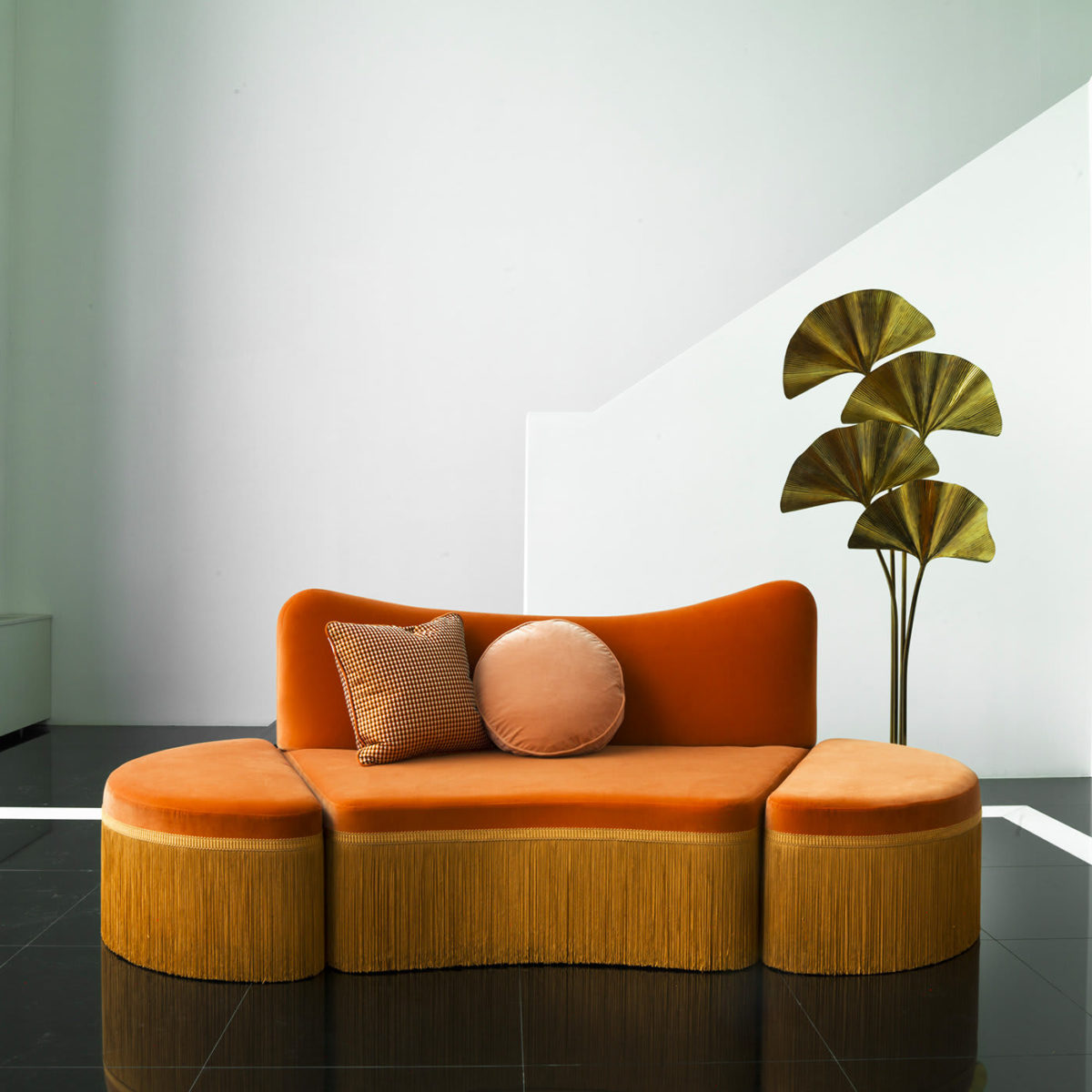 Wave Orange 3-Piece Sectional Sofa #3 by Chiara Provasi