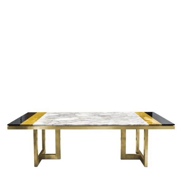 Otello Table in Calacatta and Marquina Marbles by Chiara Provasi