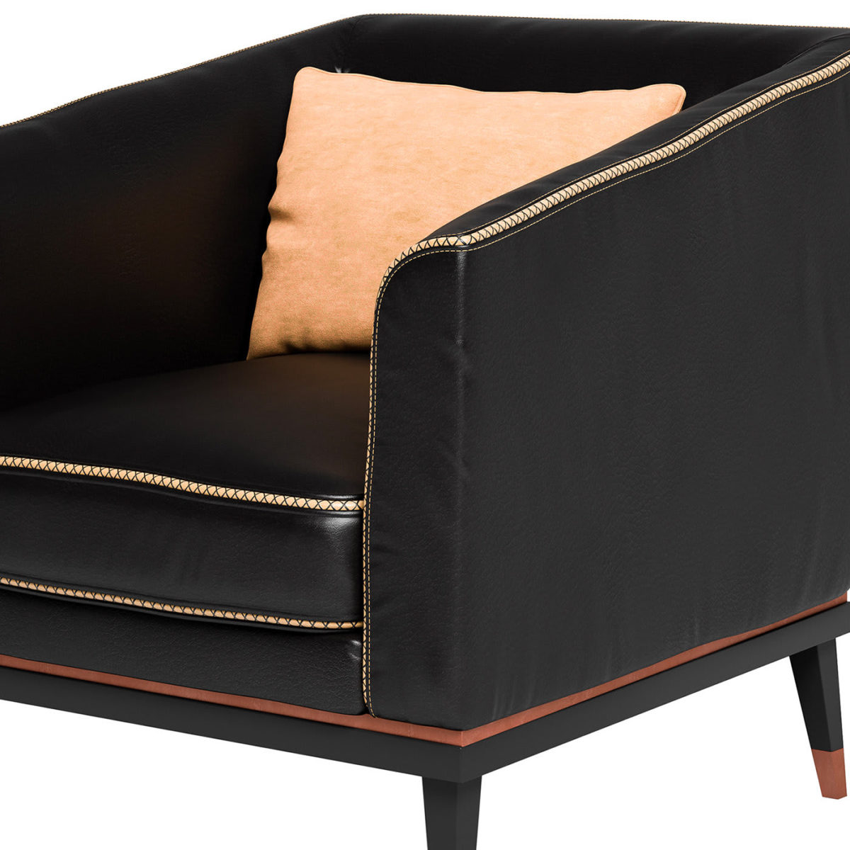 Black Leather Armchair by CPRN Homood