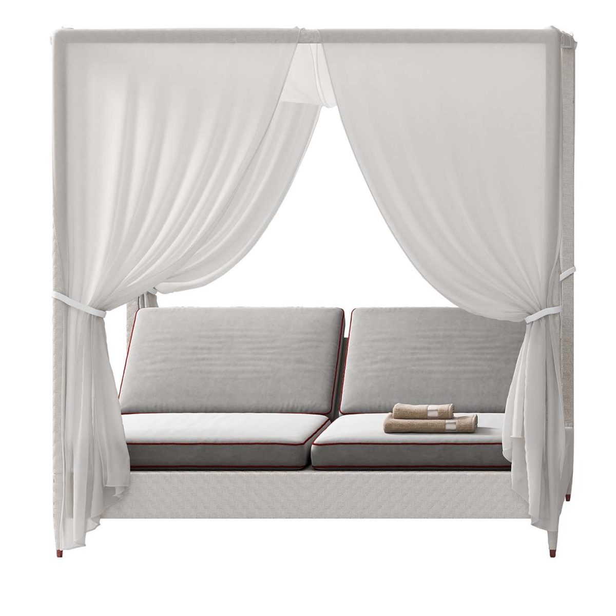 White 2-Seater Daybed with Canopy by CPRN Homood