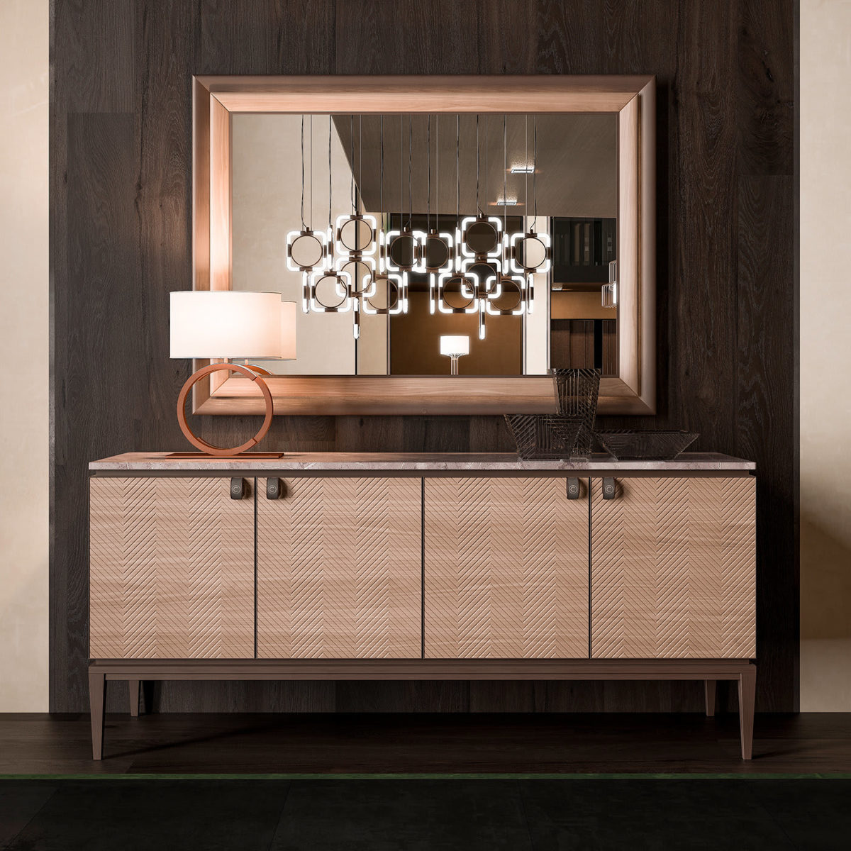 Marble Sideboard With Engraved Veneer by CPRN Homood