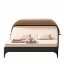 Black 2-Seater Sunbed with Sun Visor by CPRN Homood