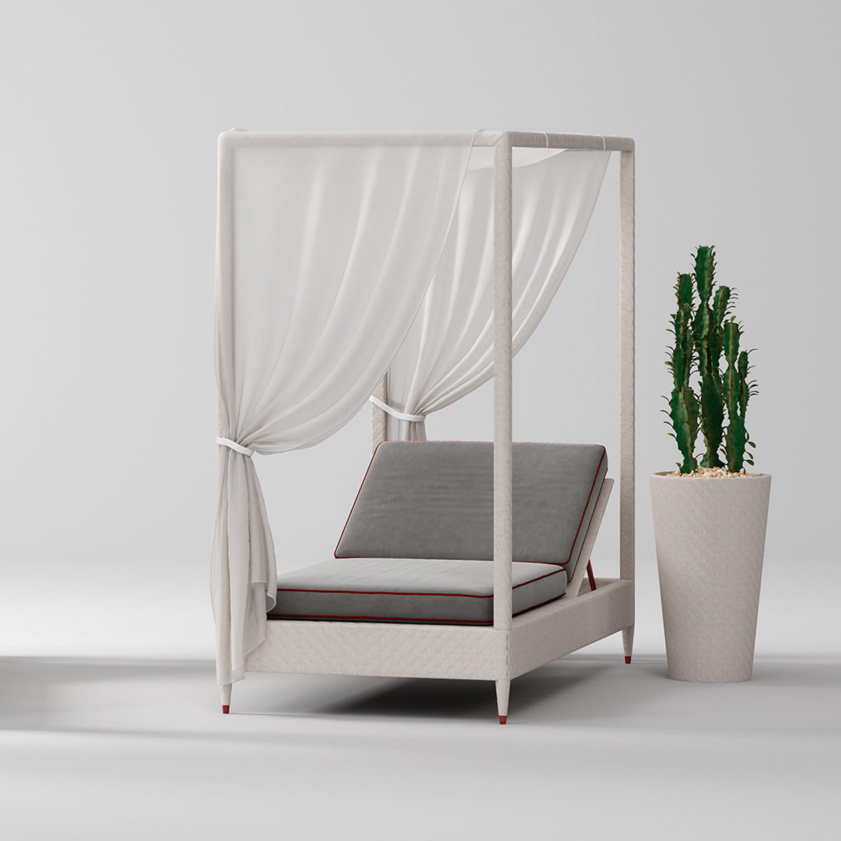 White 1-Seater Daybed with Canopy by CPRN Homood