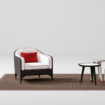 Black Armchair with White Cushions by CPRN Homood