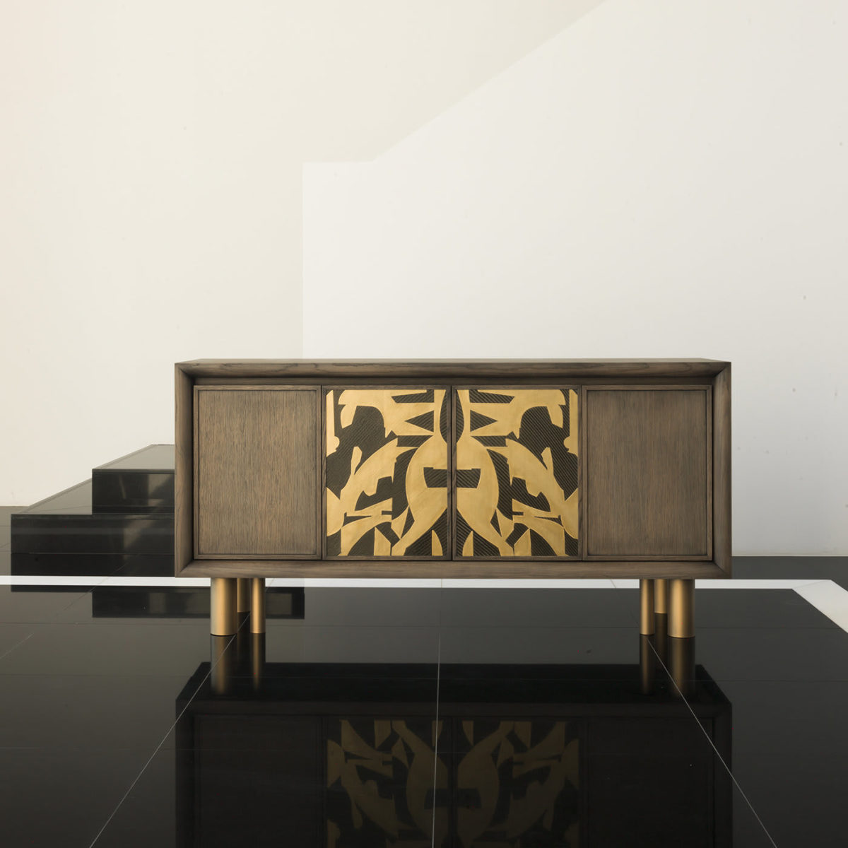 Mila Abstract Painting Sideboard by Chiara Provasi