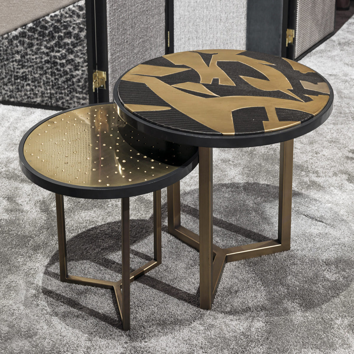 Romeo Wood and Brass Side Table by Chiara Provasi