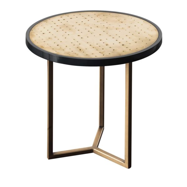 Romeo Wood and Brass Side Table by Chiara Provasi