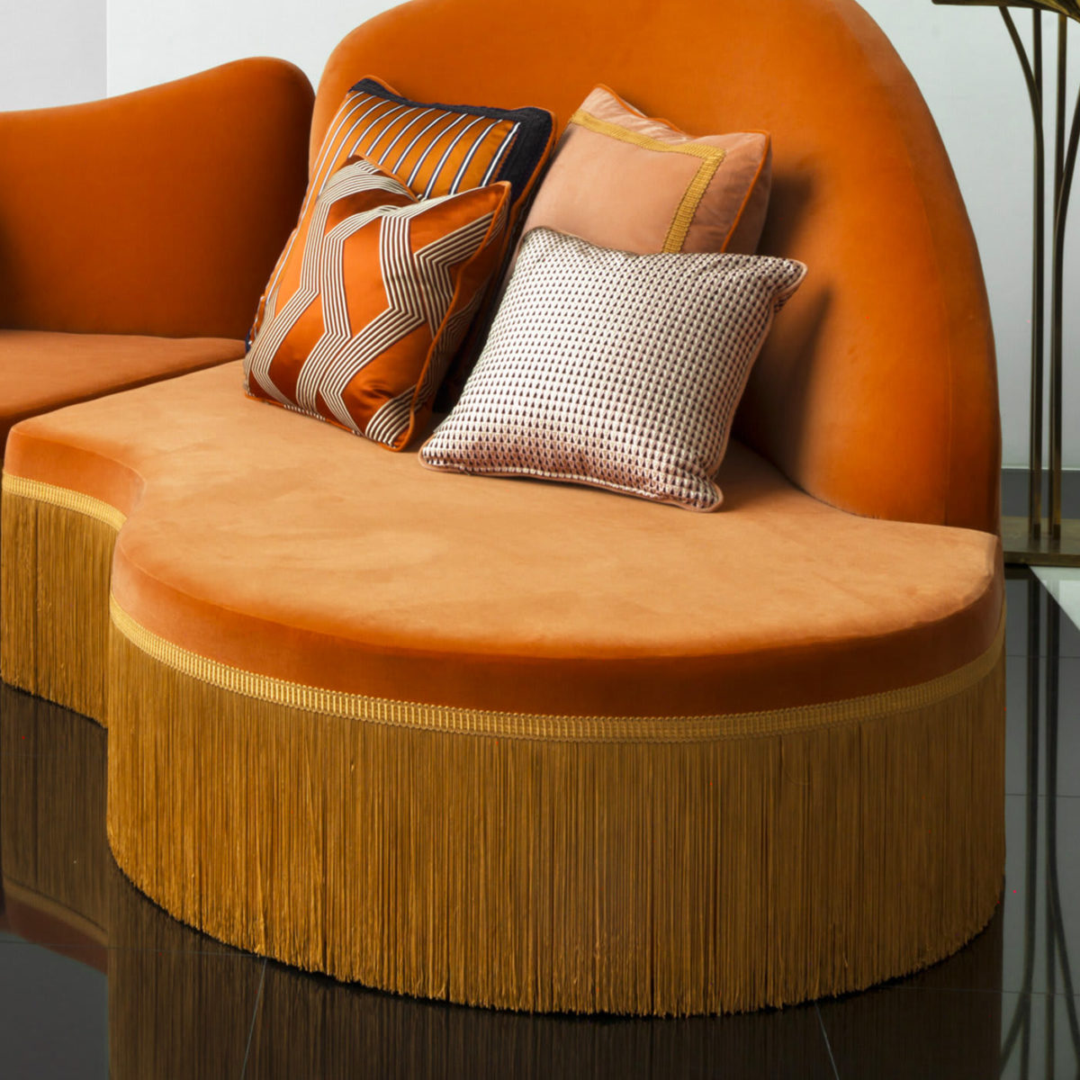 Wave Orange 3-Piece Sectional Sofa #2 by Chiara Provasi