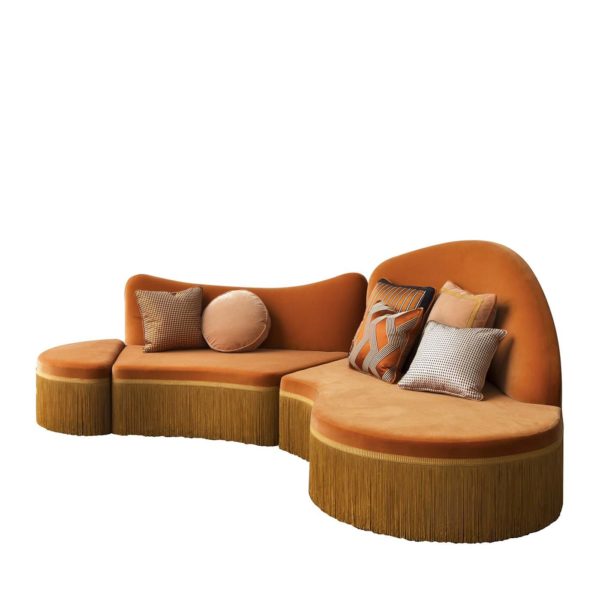 Wave Orange 3-Piece Sectional Sofa #2 by Chiara Provasi