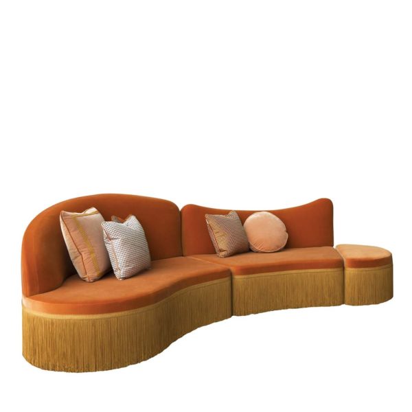 Wave Orange 3-Piece Sectional Sofa #1 by Chiara Provasi