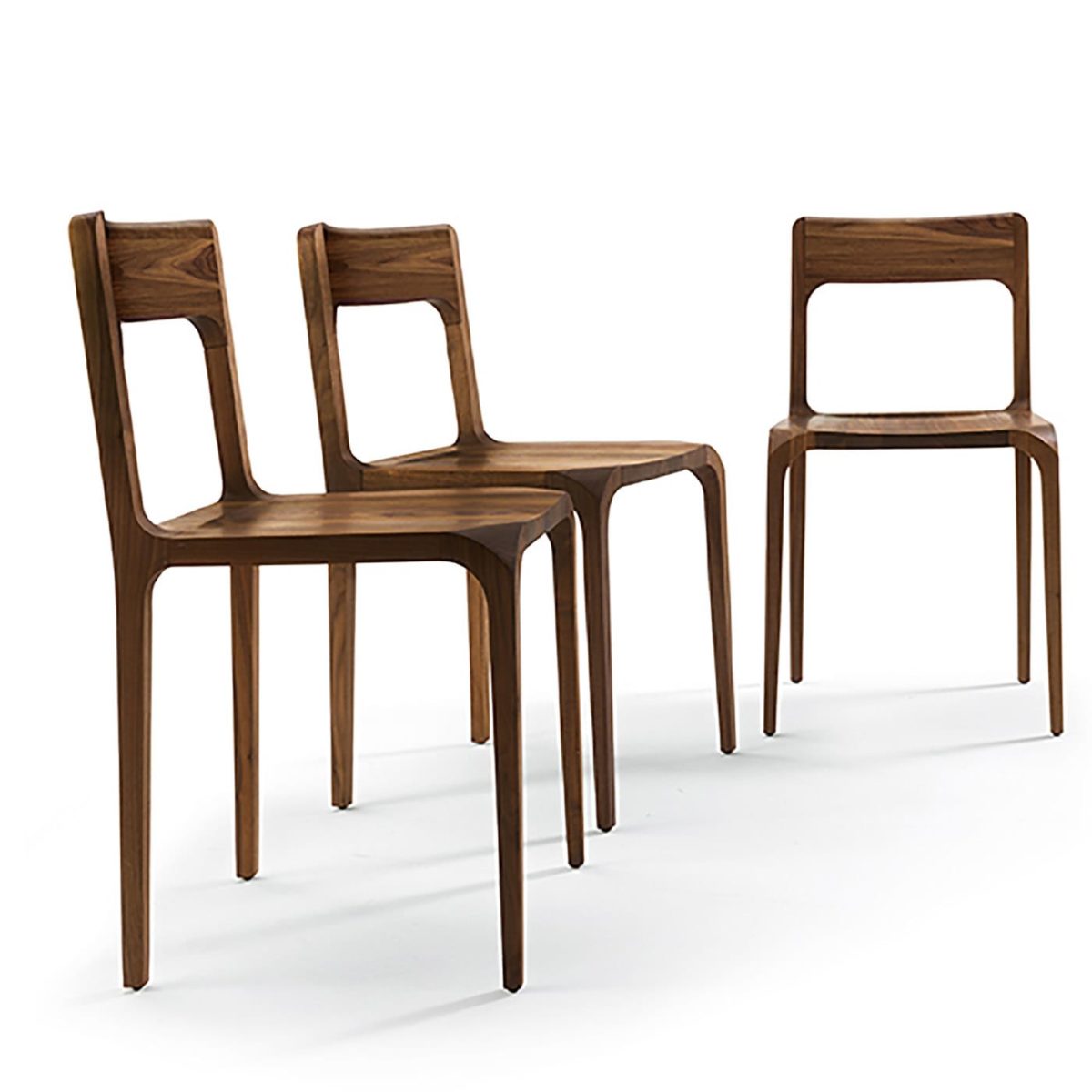 Sleek Walnut Chair by Riva 1920