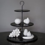 Pietra L12 Cake Stand in Nero Marquinia Marble by Salvatori