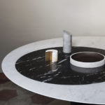 Proiezioni Round Black and White Marble Dining Table #1 by Salvatori