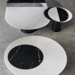 Proiezioni Round Black and White Marble Dining Table #1 by Salvatori