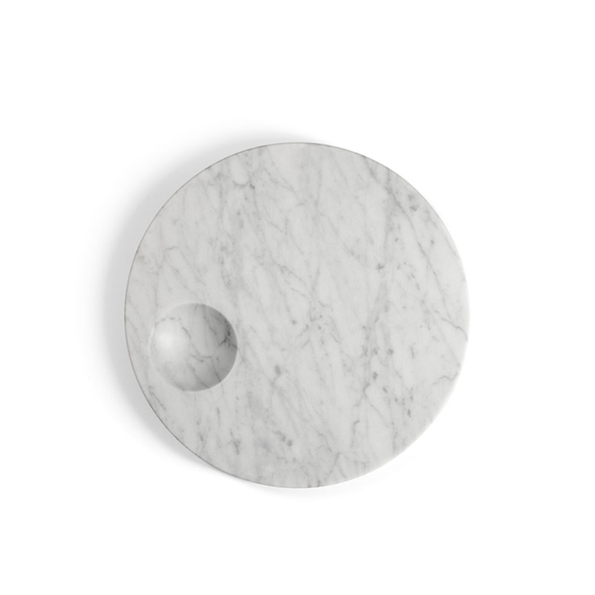 Ellipse Carrara Marble Platter by Salvatori