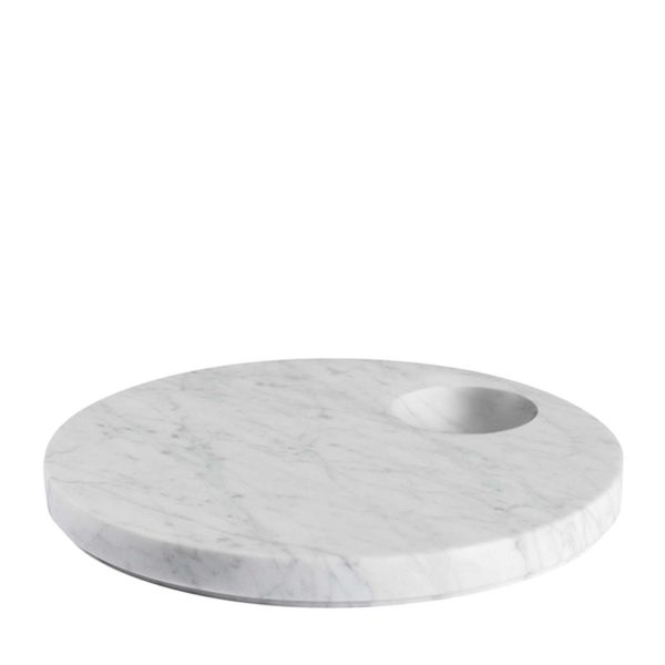 Ellipse Carrara Marble Platter by Salvatori