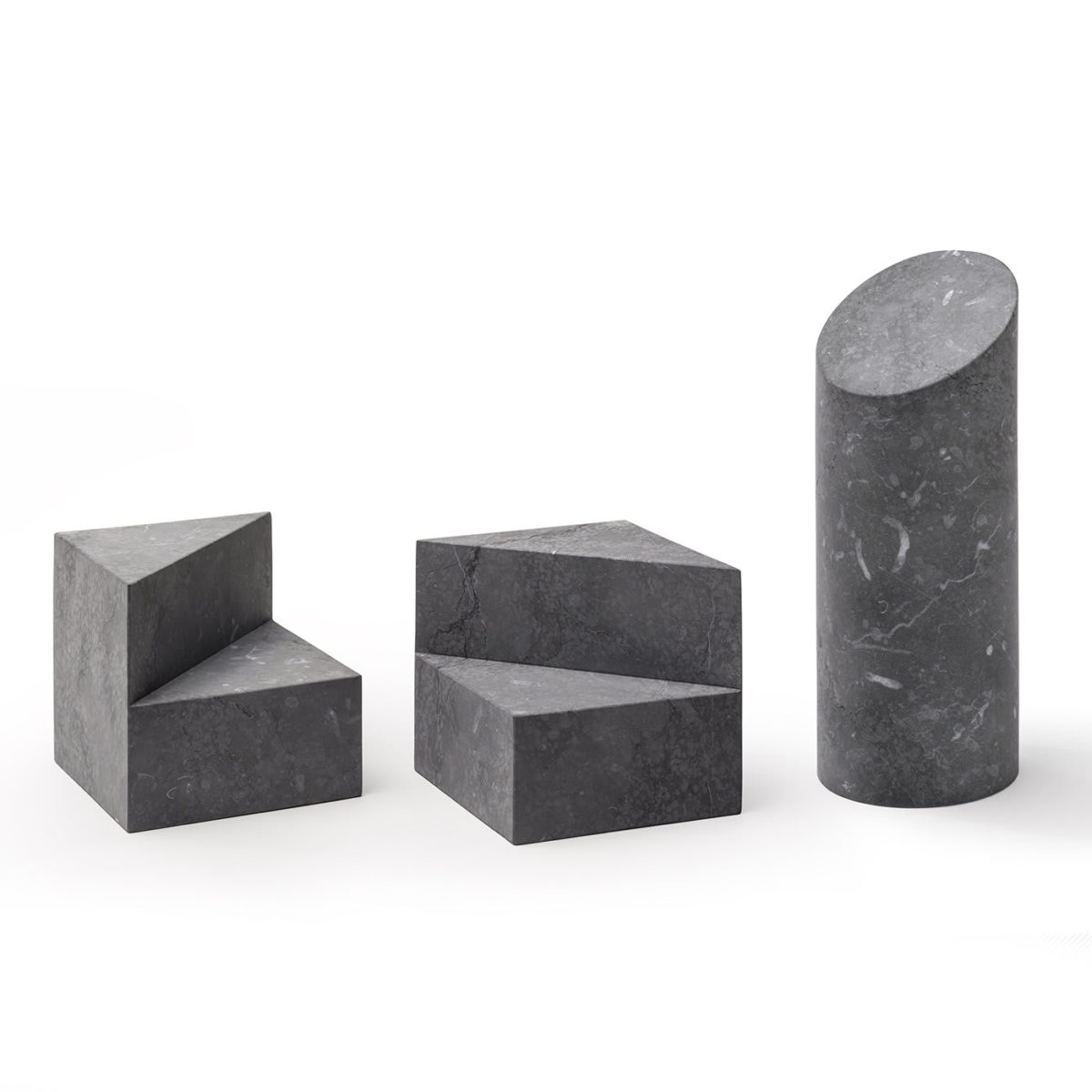 Kilos Black Cylinder Bookend by Elisa Ossino by Salvatori