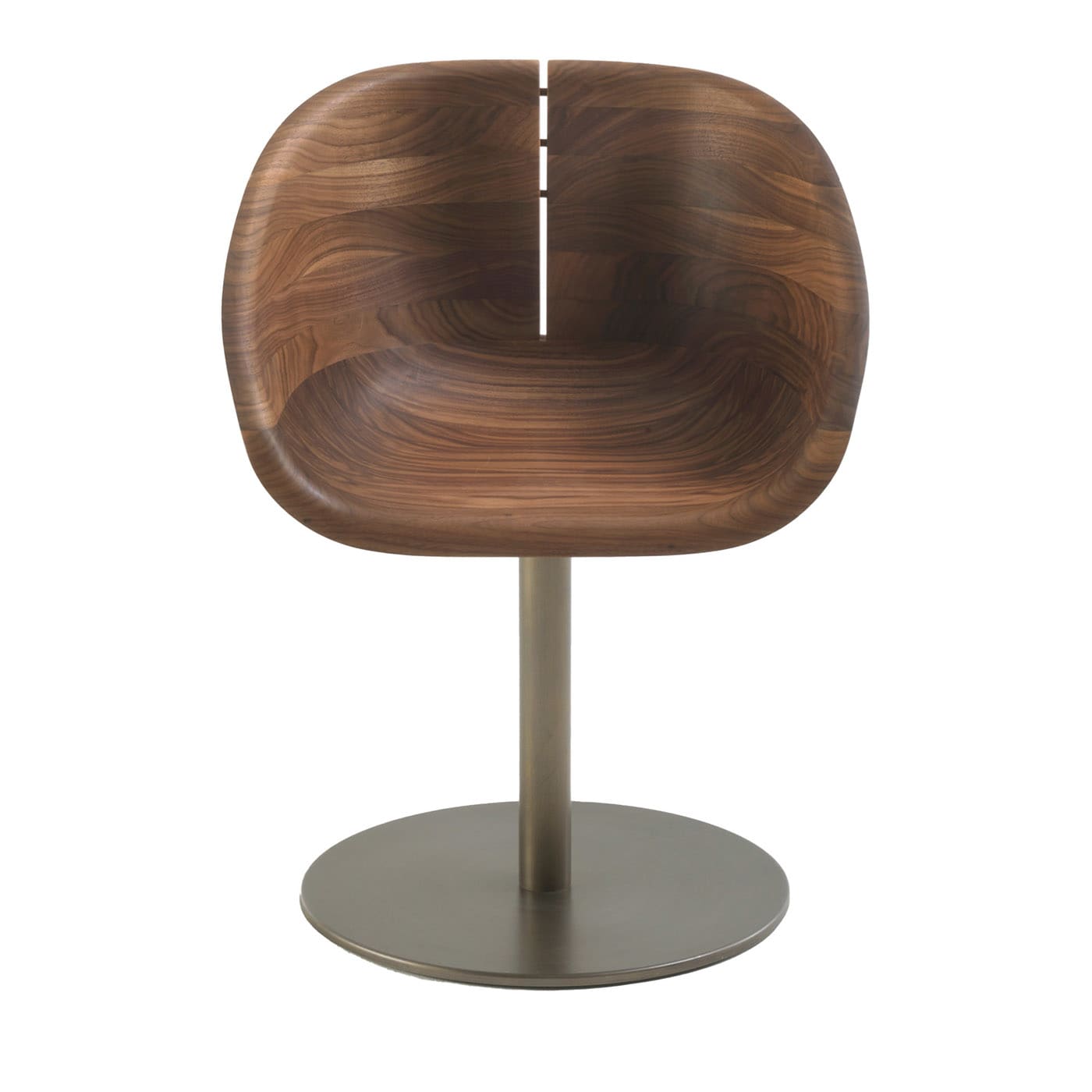 Gioconda Swivel Walnut Chair by C.R. & S. Riva 1920