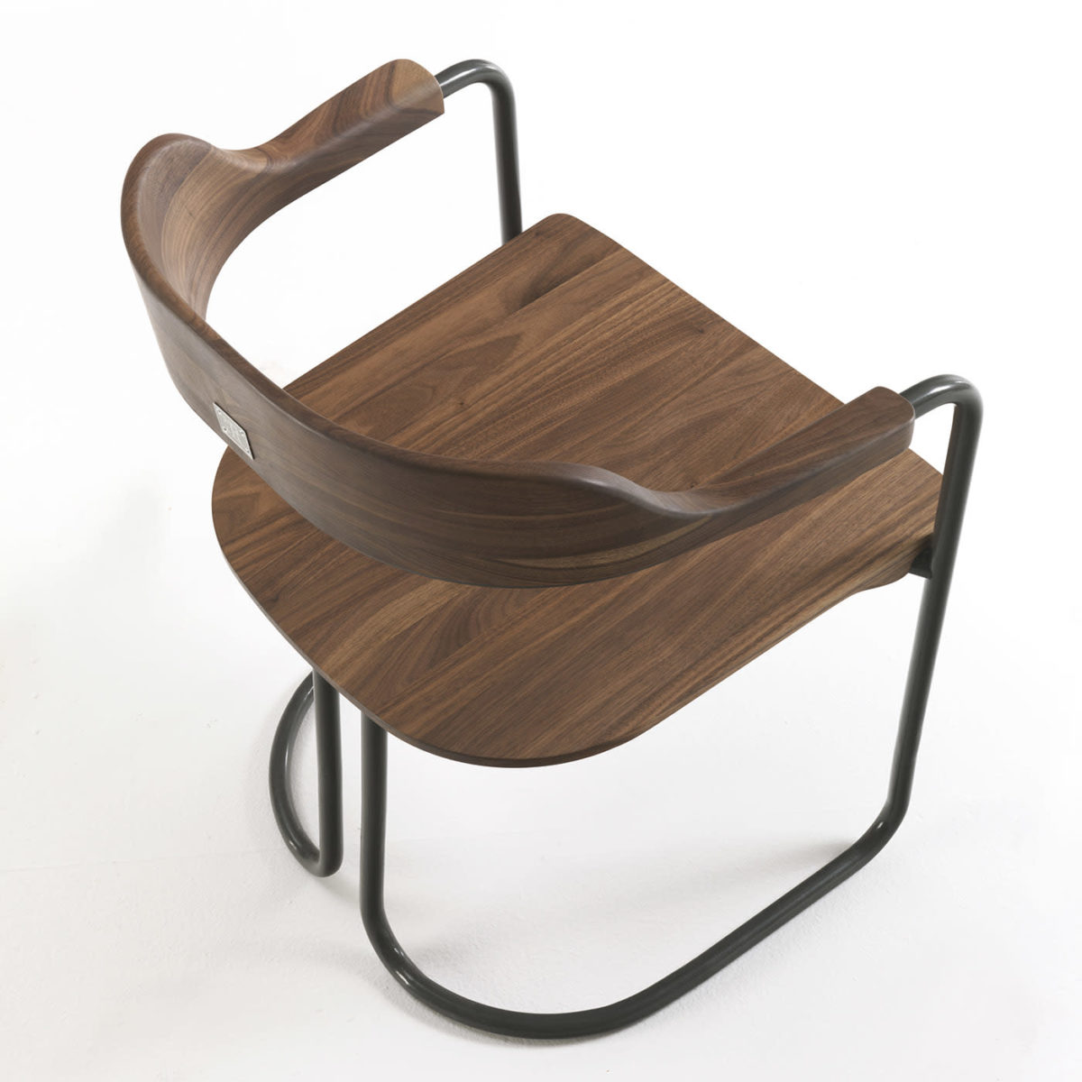 Tubular Anthracite-Gray Chair by Riva 1920