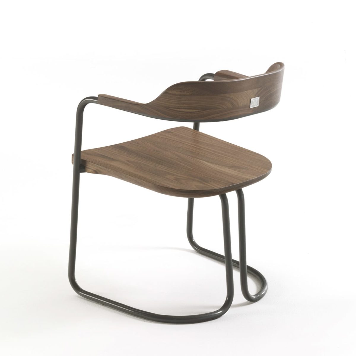 Tubular Anthracite-Gray Chair by Riva 1920