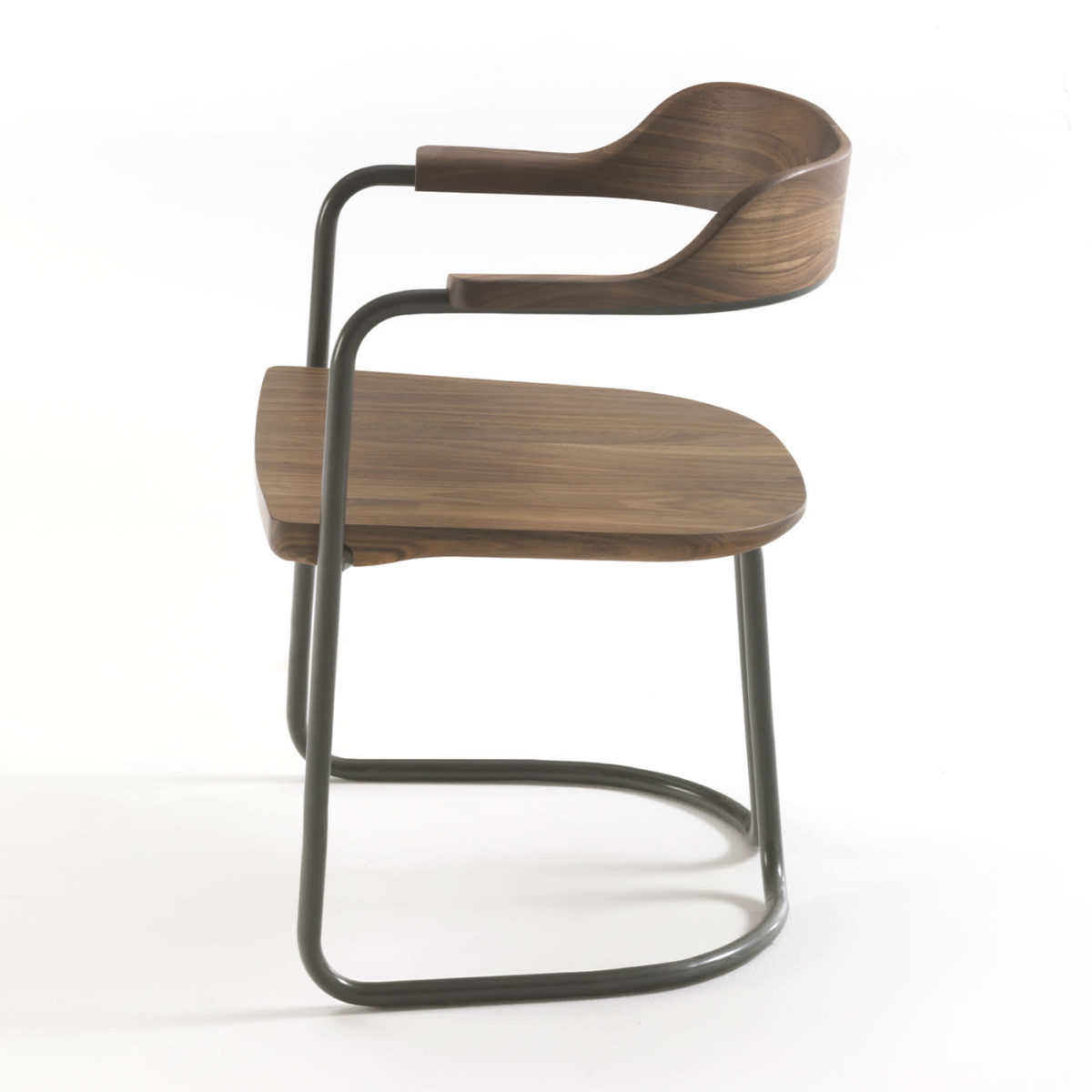 Tubular Anthracite-Gray Chair by Riva 1920