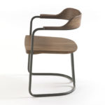 Tubular Anthracite-Gray Chair by Riva 1920