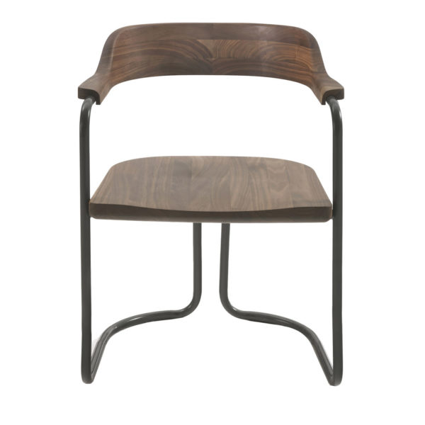 Tubular Anthracite-Gray Chair by Riva 1920