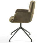 Materia Soft Swivel Sage-Green Chair With Armrests by Riva 1920