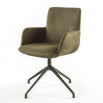 Materia Soft Swivel Sage-Green Chair With Armrests by Riva 1920