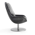 Creus Black Revolving Armchair by Riva 1920