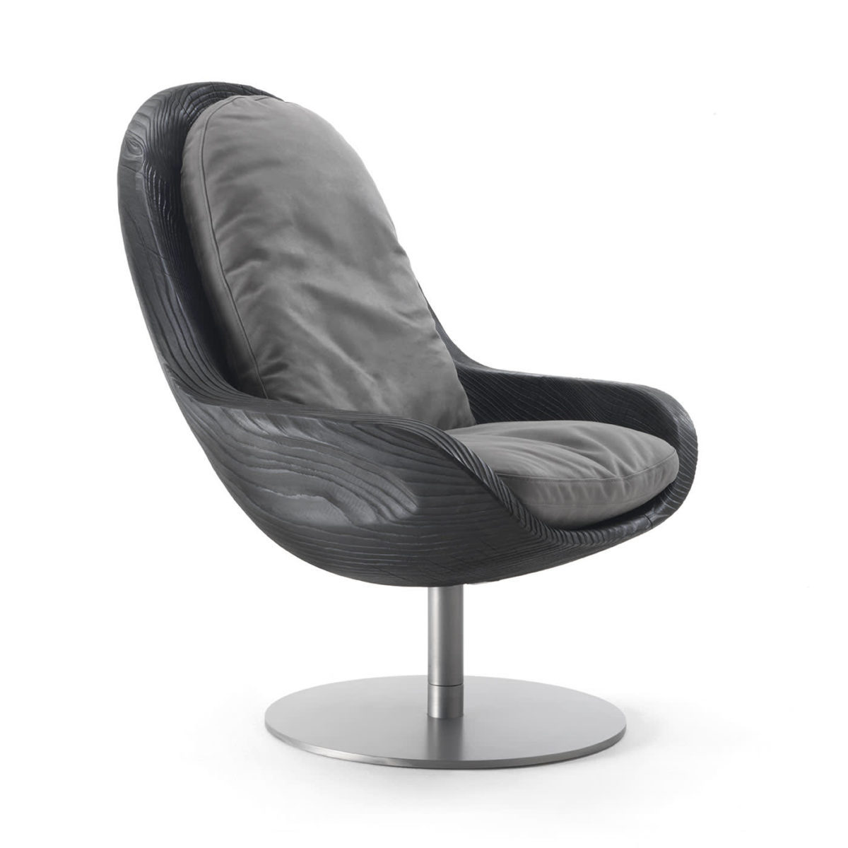 Creus Black Revolving Armchair by Riva 1920