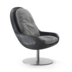 Creus Black Revolving Armchair by Riva 1920