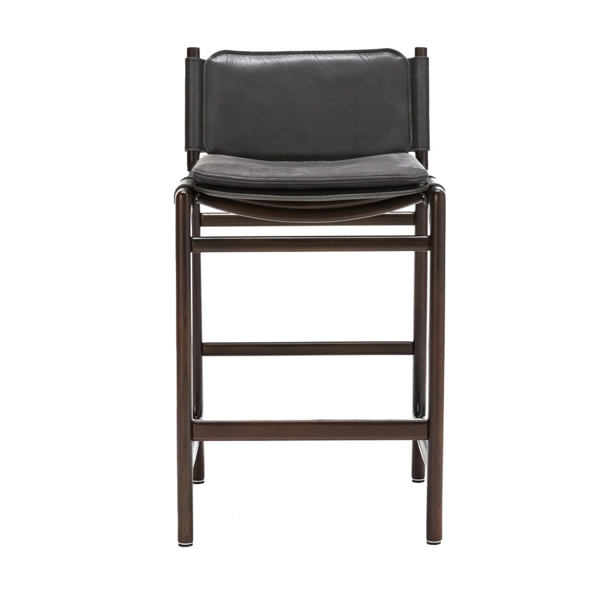 Levante Dark Leather Stool by Exteta