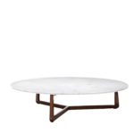 Sunset Round Lucido Mediterraneo + Carrara Coffee Table by Exteta