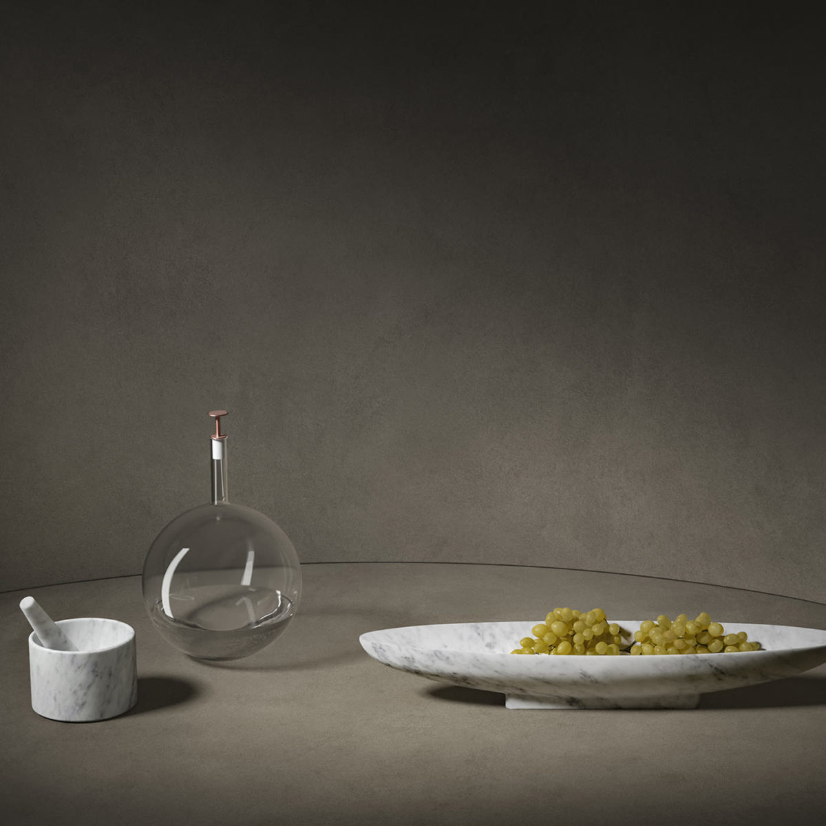 Pietra L16 Carrara Footed Vase by Salvatori