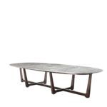 Sunset Oval Barrique + Sahara Grey Dining Table by  Exteta