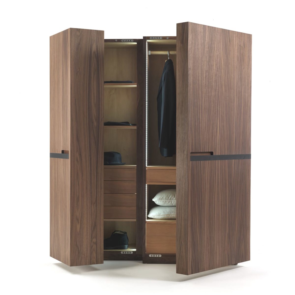 Nuit 2 -Door Walnut Closet by Riva 1920