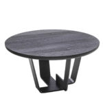 Kohi Round Black Wooden Coffee Table by Riva 1920