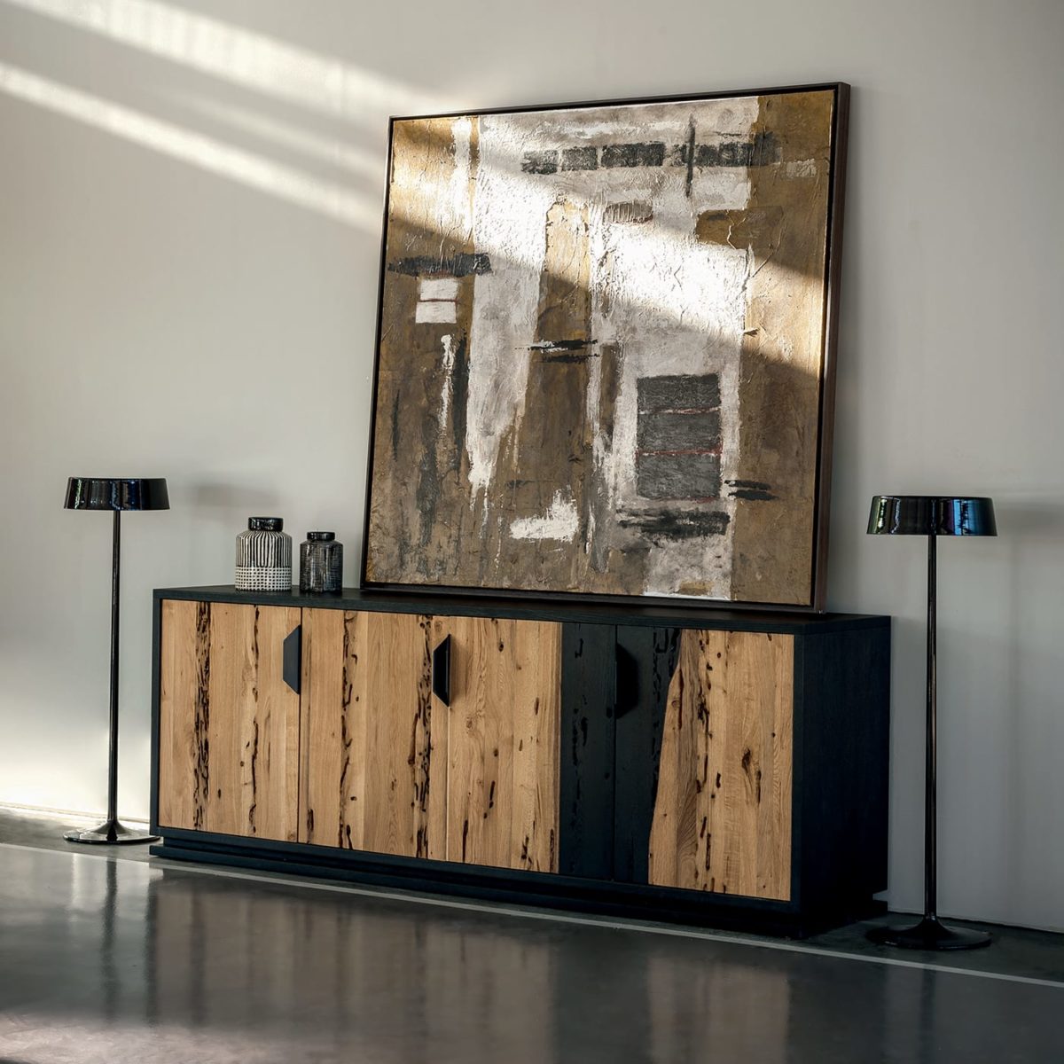 Fire Low Black Sideboard by Riva 1920